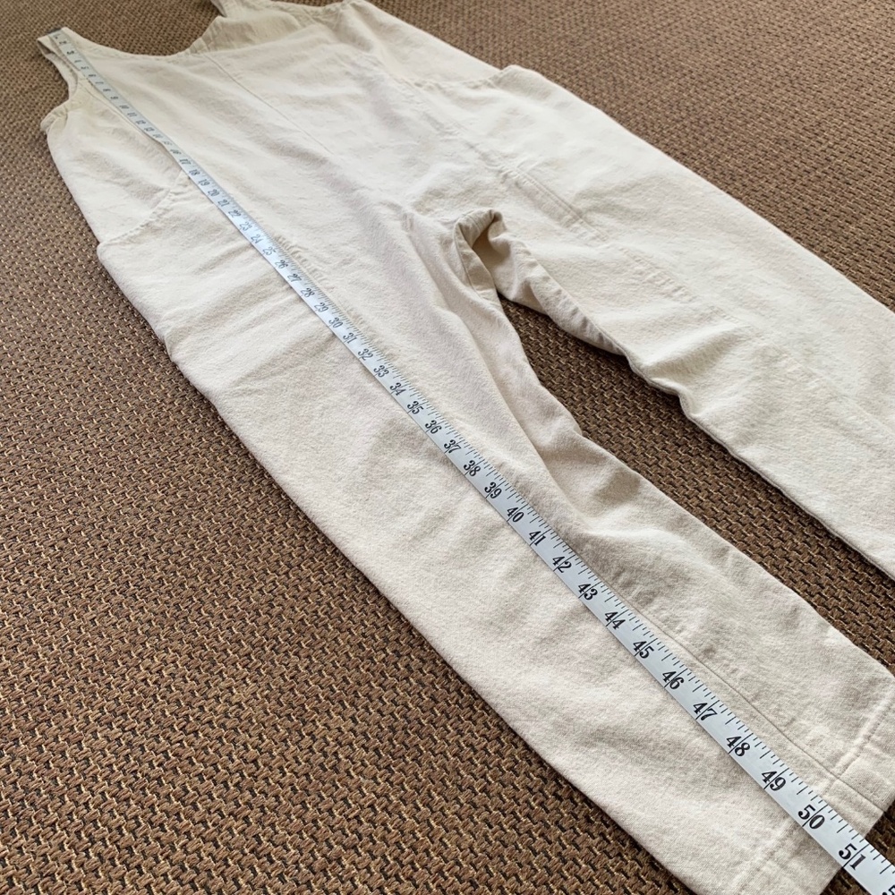 (Homesewn) Elizabeth Suzann Clyde Jumpsuitt, Off-White Sleeveless Cotton - Picture 4 of 6